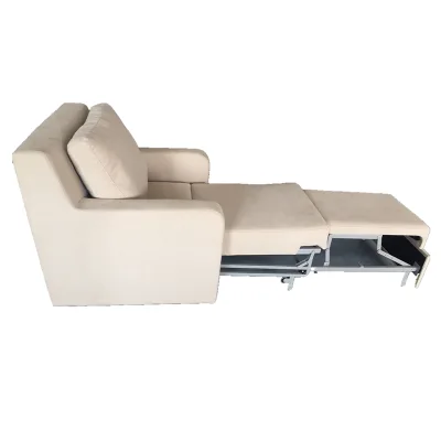 YONGFA YFY-VI Medical Hospital Attendant Sofa Folding Sofa Chair with 4 Silent Medical Castors White