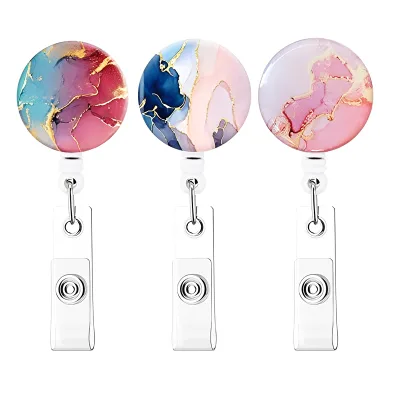 High Quality Heavy Duty Oval Retractable Blank Reel Nurse Doctor Badge Reels With Slide Clip