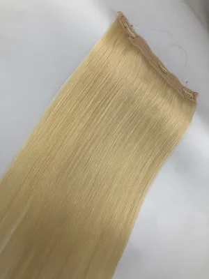 100% Virgin Human Hair Halo Extension Invisible Wire Flip in OEM Low MOQ Customizable Private Label Salon Wholesale Supply Grade