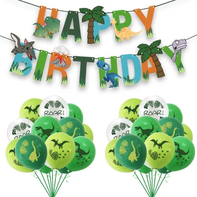 Dinosaur Themed Party Decoration Paper Flag Banner for Baby Shower Birthday Letter Banner