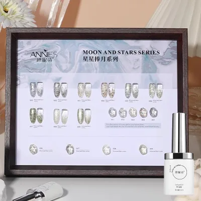 Wholesale 9 Colors Flash Platinum Diamonds Stars Moons Gel Nail Polish Set Fine Glitter Glittery Gel Nail Set