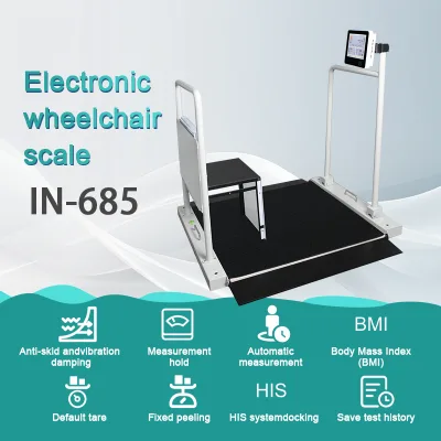 Heavy Duty Steel Bariatric Wheelchair Scale Ramp Handrail OEM Customizable Floor Standing Bmi for Elderly Rehabilitation Centers
