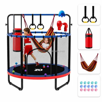 Zoshine 55inch Trampoline Indoor Home Basketball Board Hammock Sandbag Ocean Ball Protective Net Eco-Friendly Weather-Resistant