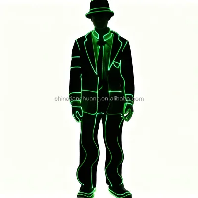 Wholesale Michael Jackson Luminous Fiber Optic Performance Suit Factory Price LED Light Up MJ Dance Wear for Events