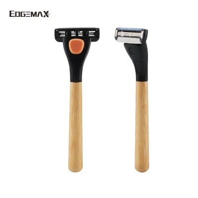 2024 New 3 Blade Bamboo Razor Eco-friendly Shaving Razor Made in USA Kraft Box Packaging for Men