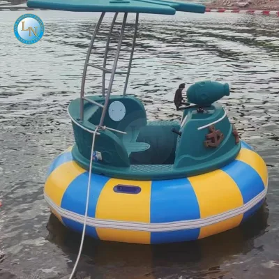 Pirate Style Electric Bumper Boat with Cartoon Design and Rubber Collision Ring for Kids Water Parks