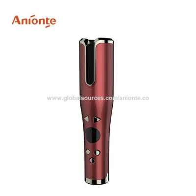Rechargeable auto rotation hair curler with LED display