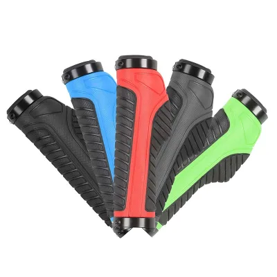 Bicycle Grips Mountain Bike Double Lock Rubber Handlebar Anti-Skid Shock-Absorbing 22.2mm Inner Diameter Double-Sided Lock-Out