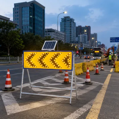 Solar Powered Directional Signs LED Multi-arrow Guide Boards Construction Guidance Lights Solar Warning Lights
