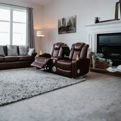 Modern Two-seater Cinema Recliner Sofa With Speaker Massage Cup Holder Cooling Lounge Sofa for Home Cinema