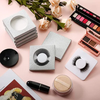 Wholesale Cute Eyelash Packaging Box Empty Acrylic Eyelash Box Custom square Lash Boxes