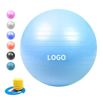 Custom Color PVC Yoga Ball 55cm 65cm 75cm Fitness Pilates Birthing Gym Exercise Ball for Workout Massage Sport Training Workout