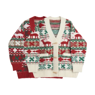 Women Ugly Christmas Sweater Winter Vintage Plaid Pattern Thicken Cashmere Sweater Women Woolen Sweater Designs for Ladies