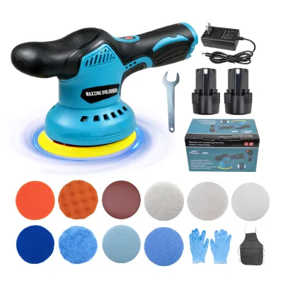 KTA 21V Industrial Cordless Car Polisher 125mm Lithium Battery Buffer Variable Speed Car Waxing Machine Battery Kit