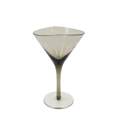Cocktail Glass Custom Colored Irregular Rim Cocktail Martini Glass Hand Blown Creative Martini Stemmed Goblet