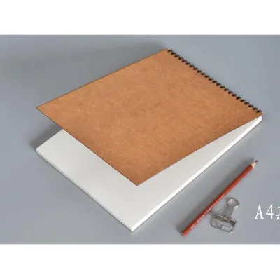 Hot Sell Custom A4 Brown Black PP PVC Paper Cover Spiral Ring Bound Notebook Note Book Thick Paper Blank Sketch Book for Student