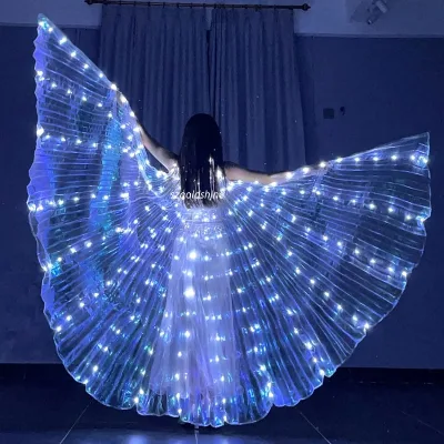 BestDance LED Isis Wings Belly Dance Costume for Halloween Christmas New Year Chinese New Year Fairy Wings Cosplay Angel Costume