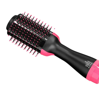 Ulelay Professional One-Step Ceramic Hot Air Brush Volumizer with Nylon Bristle and Oval Barrel for Smooth Thick Hair