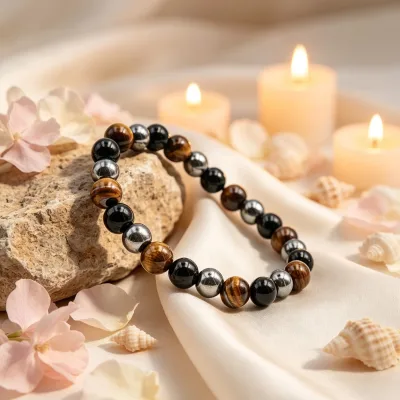 Wholesale 8mm/10mm Tiger Eye Beaded Stretch Bracelet Triple Protection Bracelet Healing Crystal Gemstone Jewelry for Men Women