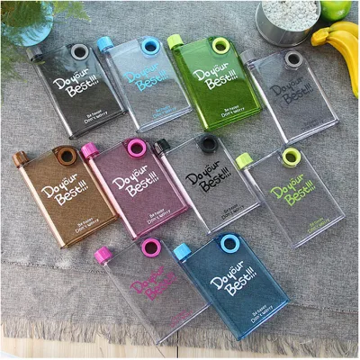 Matte Round-Hole Portable Flat PP Leak-Proof Water Bottle with Logo for Outdoor Use