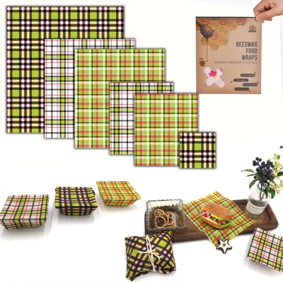Reusable Beeswax Cloth Wrap Food Fresh Bag Lid Cover Plastic Wrap