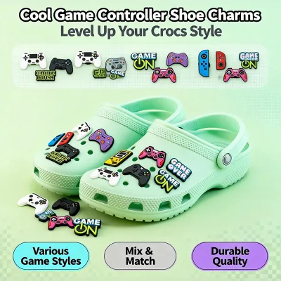 Wholesale 2D Soft PVC Video Game Console Shoe Charms Cute Gaming Controller Bulk Custom Logo Clog Shoe Decoration HYB Kuaji