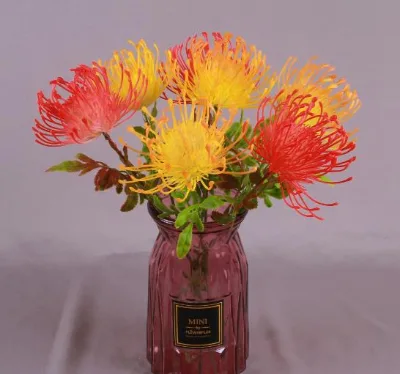 Artificial Needle Cushion Flower Wedding Home Plastic Emperor Crab Claw Chrysanthemum Artificial Needle Pad Flowers