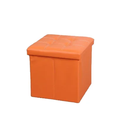 Foldable Ottoman Leather Ottoman Stool Living Room Furniture Stools & Ottomans With Storage