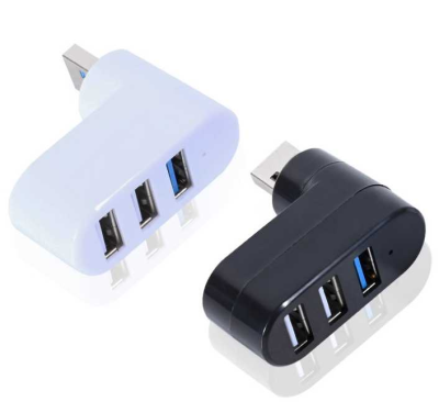 Focuses Wholesale Black White USB Rotatable High Speed U Disk Reader Splitter 3 Ports USB 2.0 Hub for Computer PC Laptop