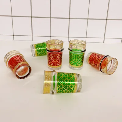 170ml Hand-Painted Moroccan Tea Glasses Colorful Middle Eastern Arabic Style Decorative Tea Cups