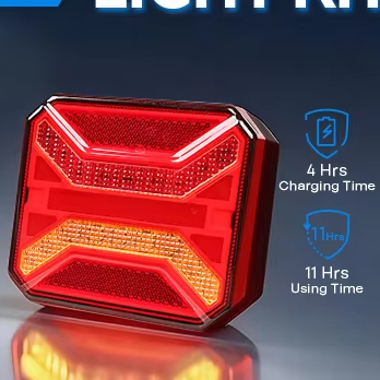 European Standard RED Portable Waterproof Tow Tail Light Kit for Trailer Boats RVs Campers with Turn Brake Running Stop Lights
