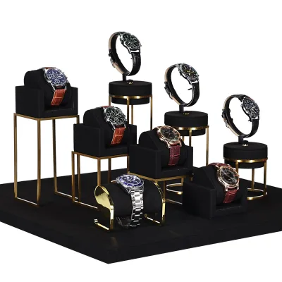JINSKY Wholesale Metal Display Bracelet Stand Showcase Watch Display Props C Ring Stand Holder for Retail Store Exhibition