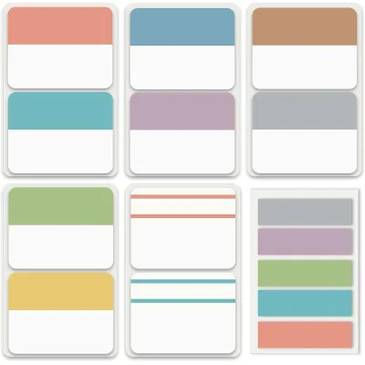 Writable Index Tabs 2 Inch Pastel Colored Book Tabs for Notebooks Files Documents
