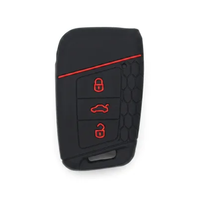 For Skoda Kodiaq Superb A7 Silicone Car Key Case 3 Button Remote Fob Cover Shell