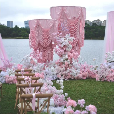 Wholesale Luxury Ripple Wave Ruffled Designs Backdrop Curtains Drapes Wedding Stage Event Party Decoration