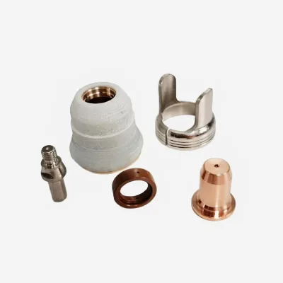 ESA PT60 Plasma Torch Consumables 52582 Electrode 51313P.10 &51313P.11 Nozzle 60389 Shield Cup 60027 Gas Ring Standoff Guide