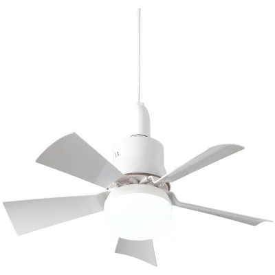 E27 Detachable Silent Ceiling LED Fan Light with Remote Control Indoor White Modern ABS
