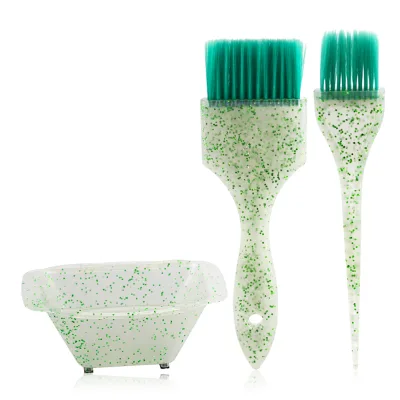 3 Pcs Hair Coloring Highlight Kit Salon Hairdressing Styling Tint DIY Tool Dye Brush Mixing Bowl Hair Dye Brush Bowl Set