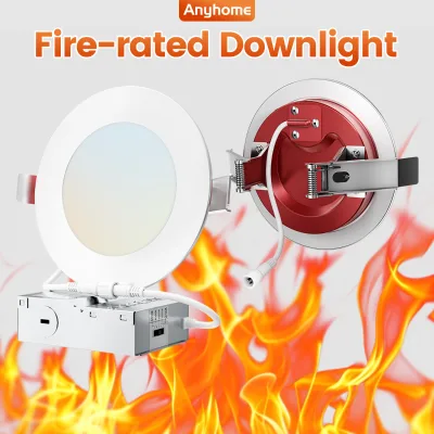 Commercial Indoor Home Hotel Modern Slim 4 Inch 6 Inch Fire Rated Recessed Pot Lights Dimmable 5CCT Fire Rated LED Downlight