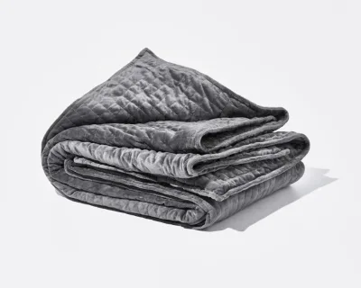 Weighted Blanket for Anxiety Relief & Deep Sleep, Glass Bead Filled Gravity Blanket with 360° Even Pressure Distribution