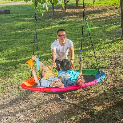 High Quality Christmas Gift Popular Kids Climbing Hanging Outdoor Garden Tree Swing With Rope Saucer