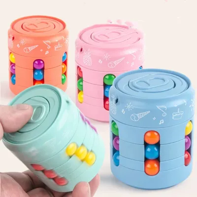 Creative Educational DIY Plastic Cans Magic Cube Rotating Fingertip Gyroscope Ball Wholesale Supply Decompression Toys Learning