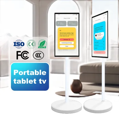 Hd Camera Wireless Android 12 Jcpc Interactive Touch Screen MoveableT v on Wheels 27 Inch Large Size Cheapest Portable Smart Tv