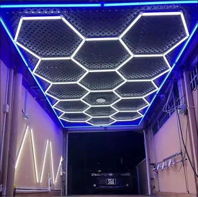 Factory High Power Hexagonal Garage Led Light Honeycomb Ceiling Light Grid Led Light Garage for Workshop Bedroom Lamp