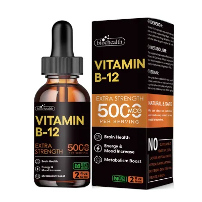 Biocaro Big Discount Vitamin B12 Liquid Drops Supplements for Women and Men Energy Booster B12 Drops