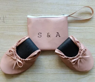 Popular Cheap Cute Girl Low Heel Ballerina Shoes Fold Flats for Wedding Party