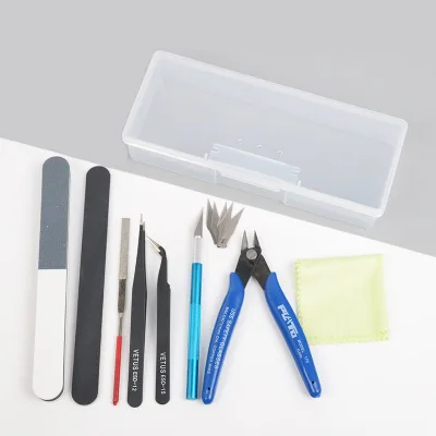 Professional Model Making Tools Set , 14 Pcs Model Tool With Plastic Box Set for Hand Craft Hobby Beginners .