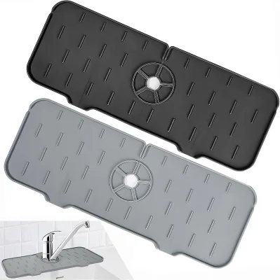 Hot Selling Modern Rectangle Kitchen Silicone Faucet Drain Mats Sink Faucet Absorbent Splash Proof Pad Drying Mat Absorbent Mat
