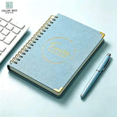 Flexographic Printed Customized Color Logo Linen Cover Budget Binder 3/6 Rings A4/A5/A6 Loose-Leaf Packaging Printing Services