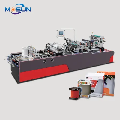 Full Automatic High Speed Quality Multiple Color Paper Packaging Cosmetic Box Corner Cutting Plastic Window Patching Machine